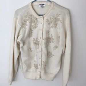 Women's Pearl Knit Cardigan Sweater Size PM